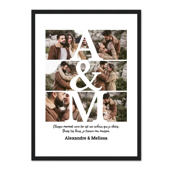 Initiales & Photos - Affiche personnalisée
