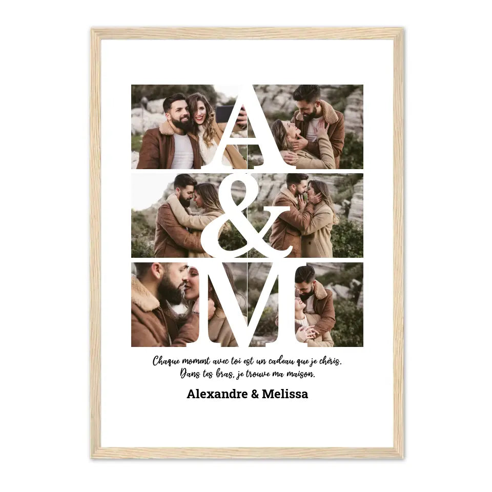Initiales & Photos - Affiche personnalisée