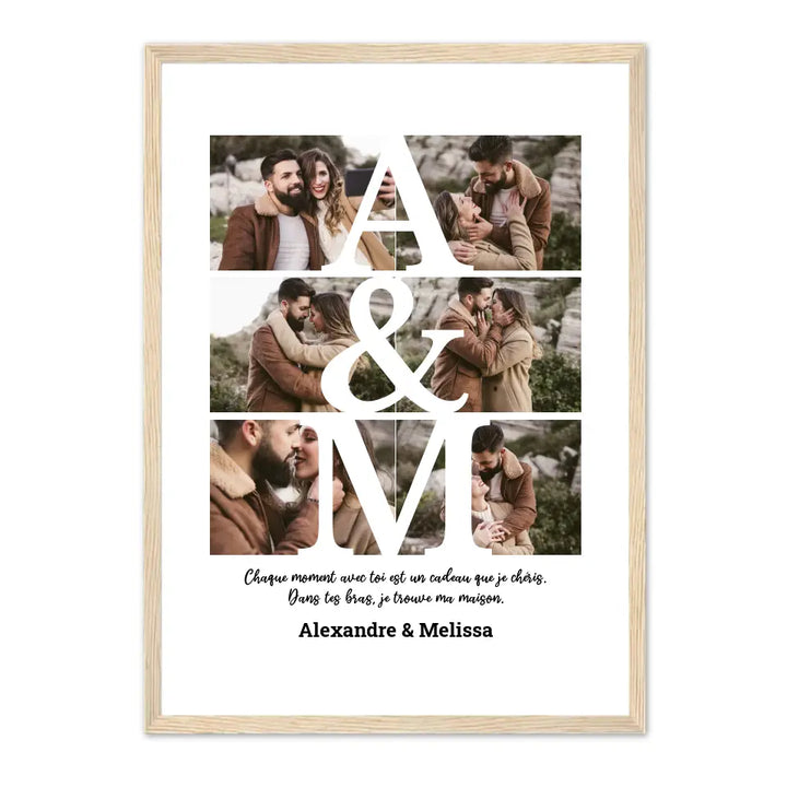 Initiales & Photos - Affiche personnalisée