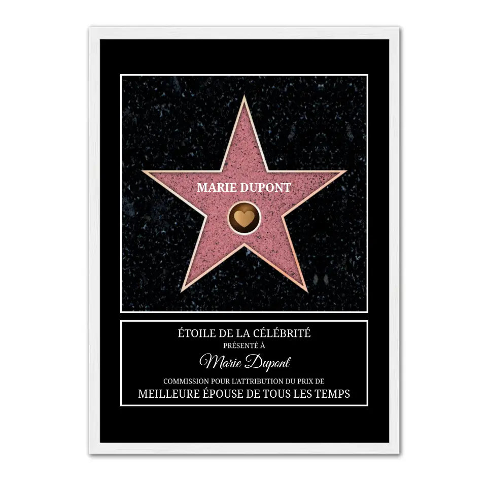 Étoile de la célébrité - Affiche Personnalisée