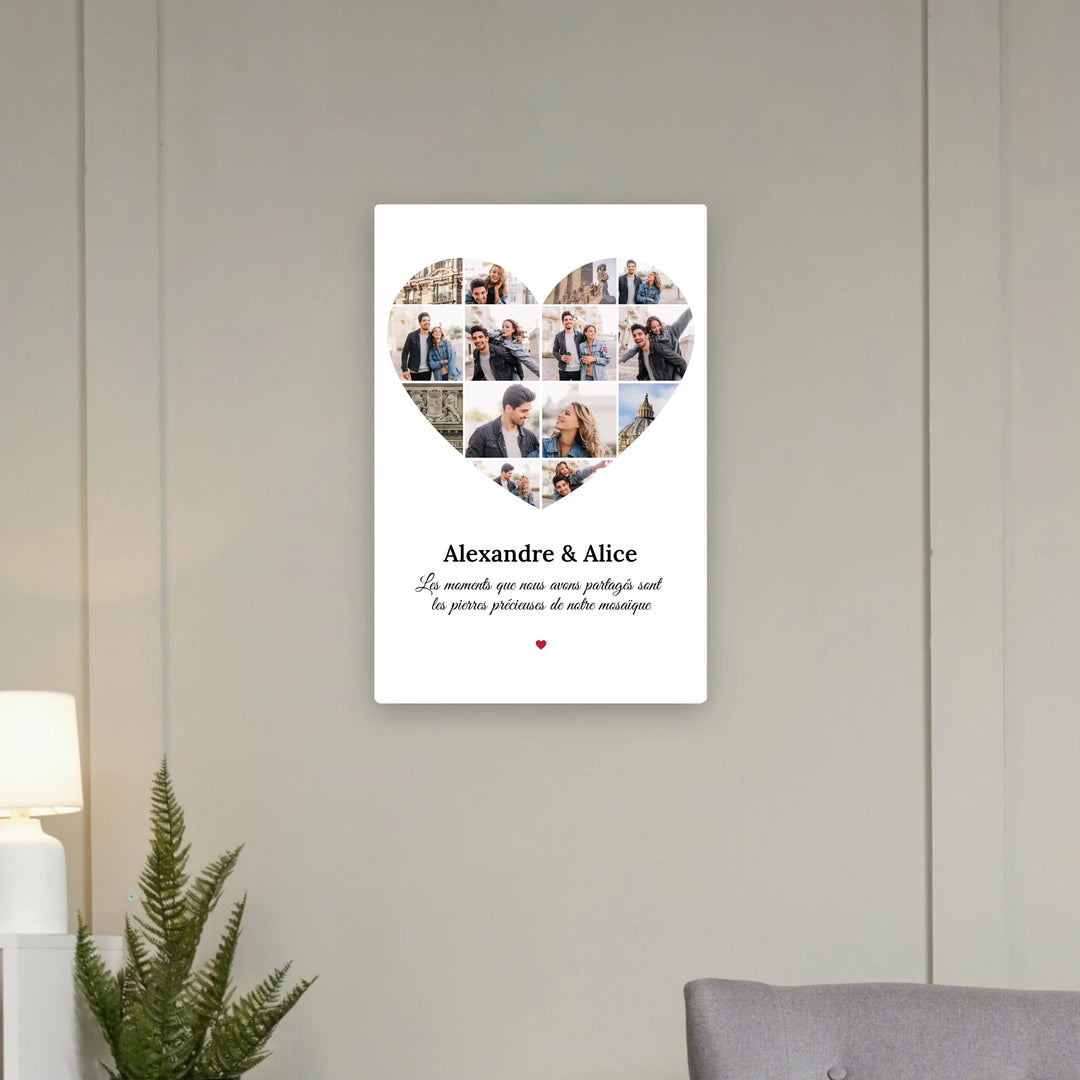 Collage Photo Coeur - Toile personnalisée