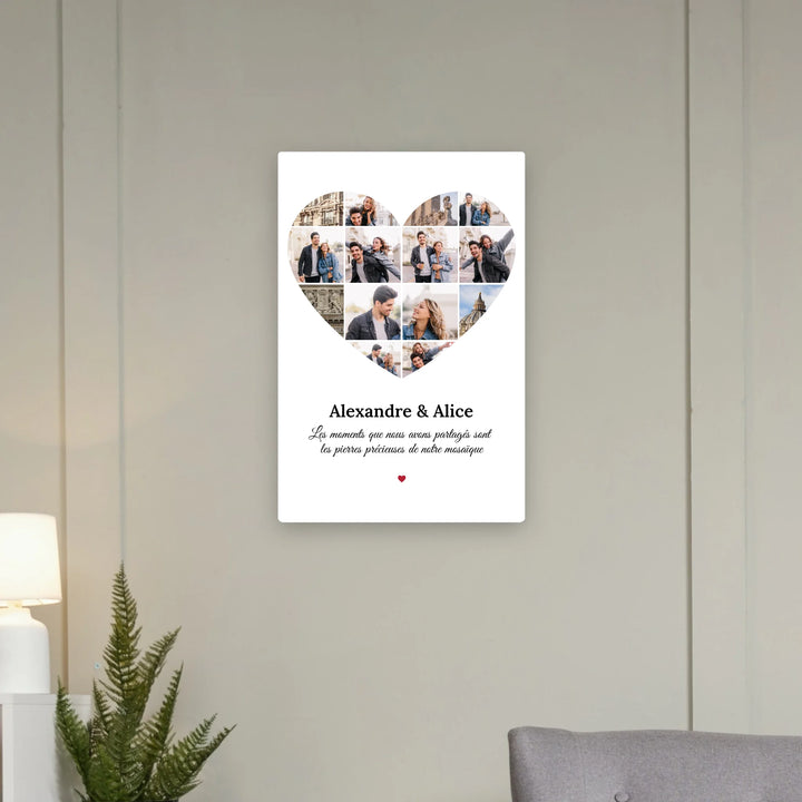 Collage Photo Coeur - Toile personnalisée