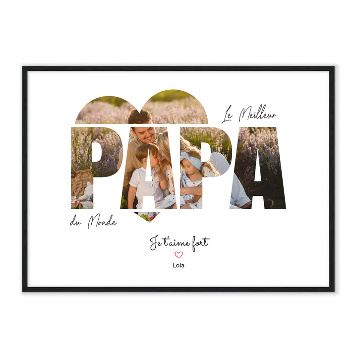 Le Meilleur Papa Collage - Affiche personnalisée
