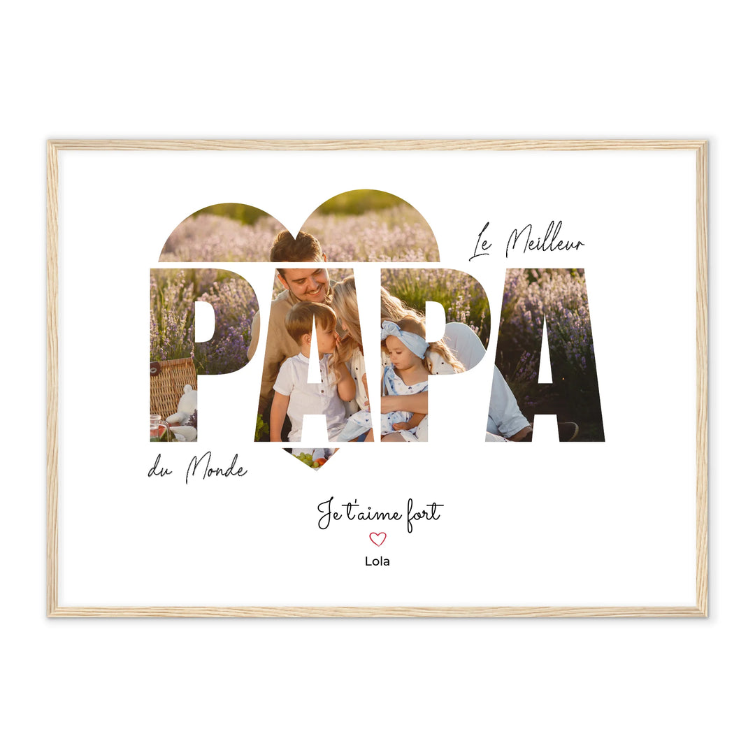 Le Meilleur Papa Collage - Affiche personnalisée
