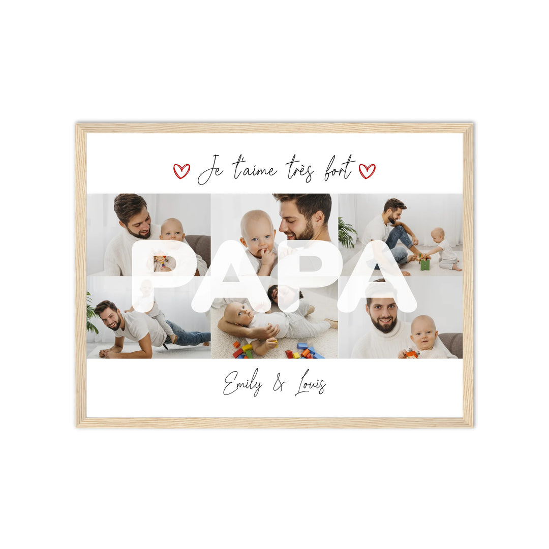 Papa je t'aime très fort - Affiche personnalisée
