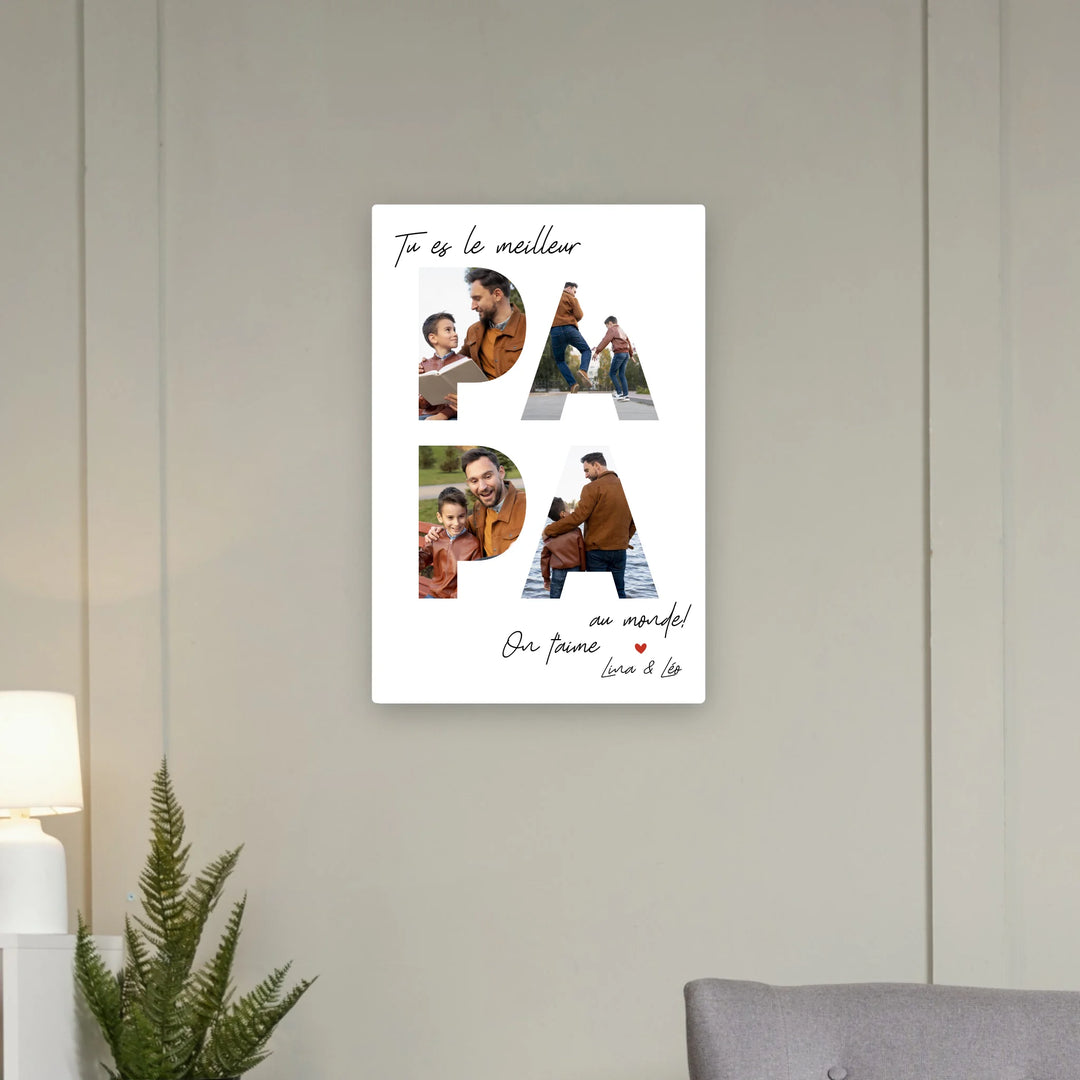 Le Meilleur Papa du Monde - Toile Personnalisée