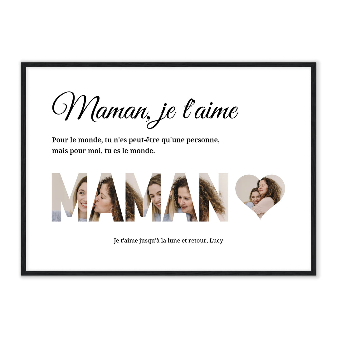Maman je t'aime - Affiche personnalisée