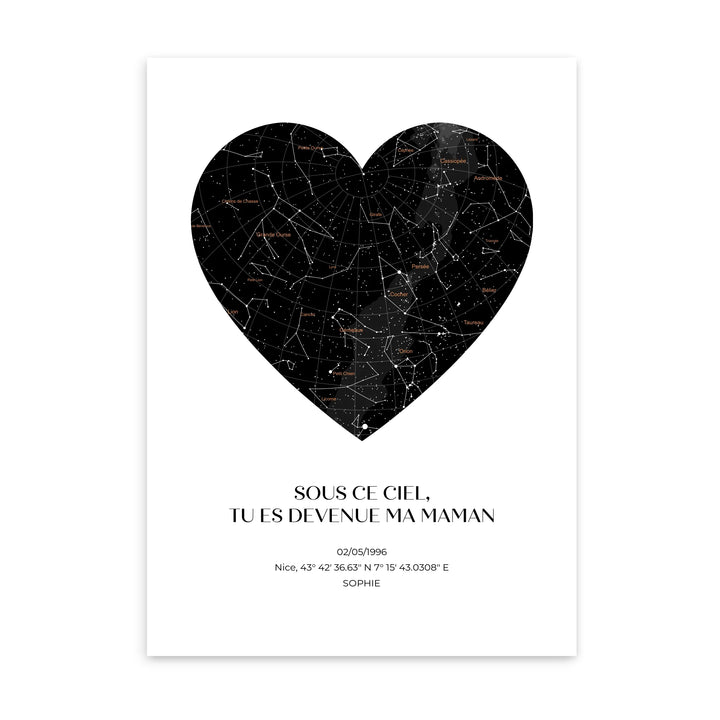 Carte céleste - Affiche Maman