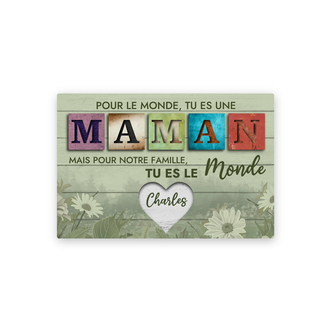 Maman & Coeur - Toile personnalisée