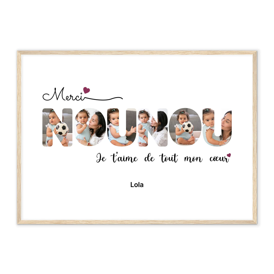 Merci Nounou - Affiche Personnalisée