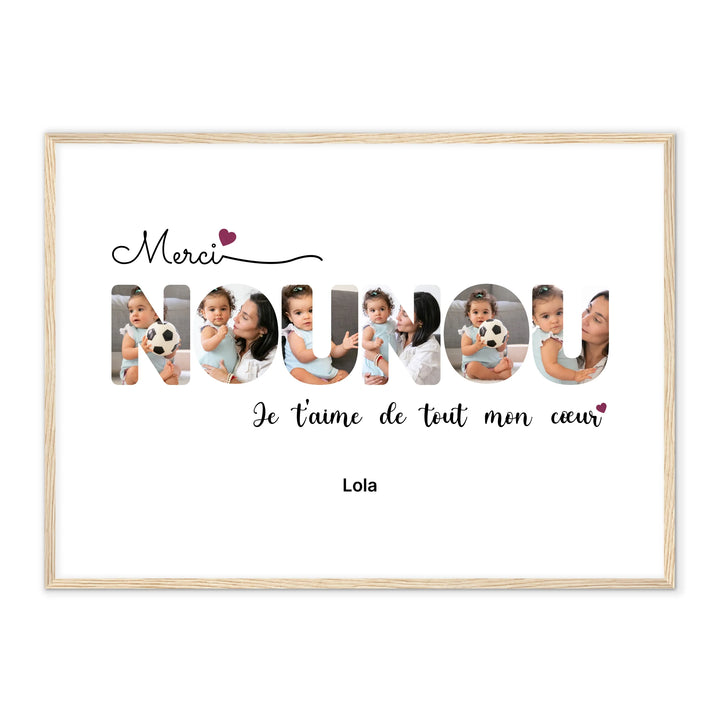 Merci Nounou - Affiche Personnalisée