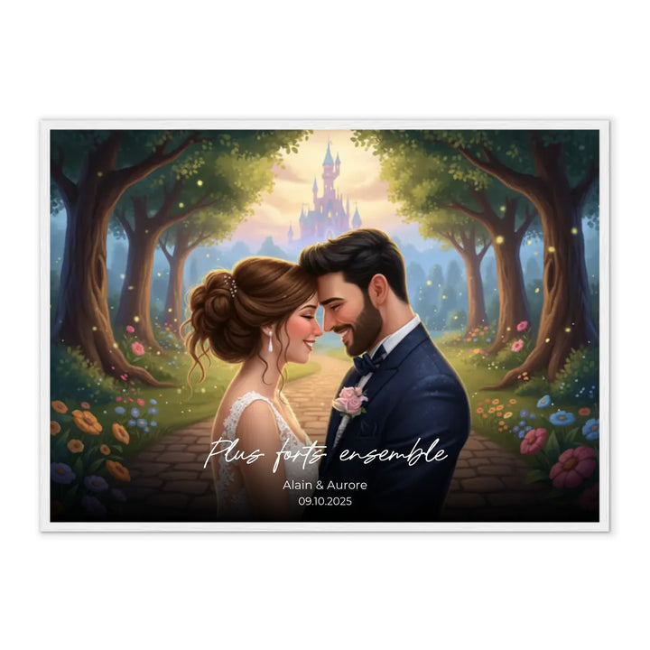 Portrait de couple en bande dessinée - Affiche personnalisée