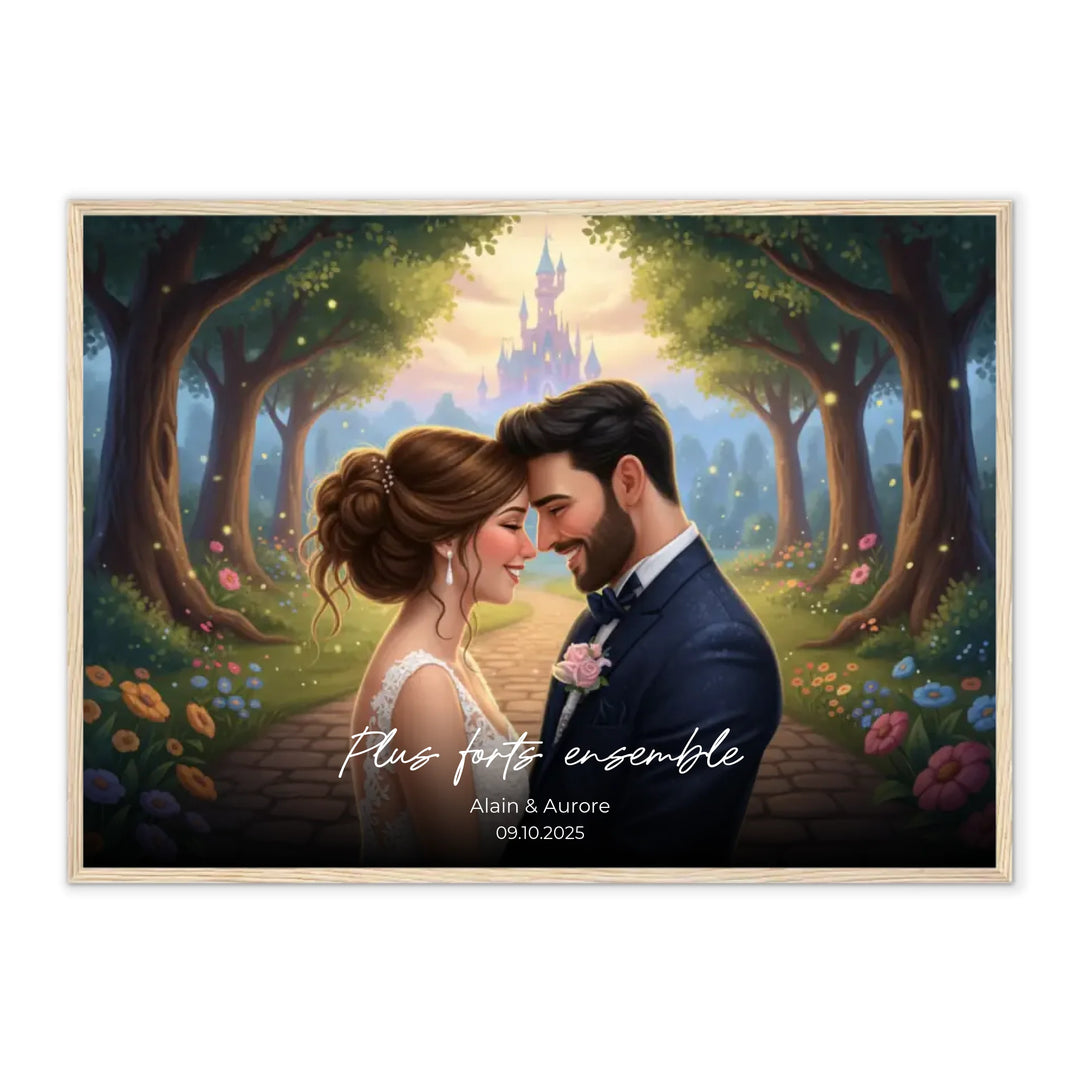 Portrait de couple en bande dessinée - Affiche personnalisée