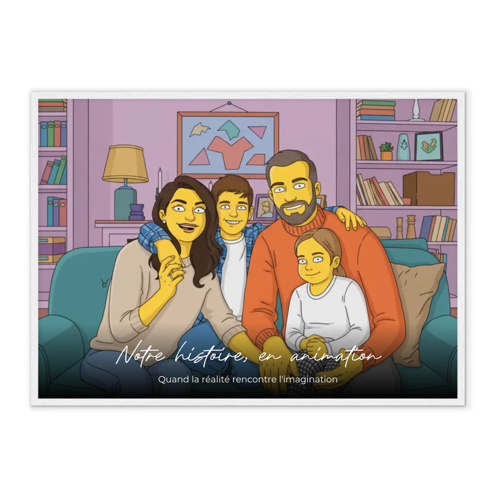 Portrait de famille personnalisé sous forme de bande dessinée - Affiche personnalisée