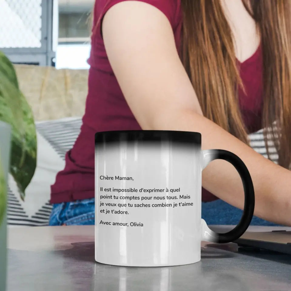 Maman message et photo - Tasse magique