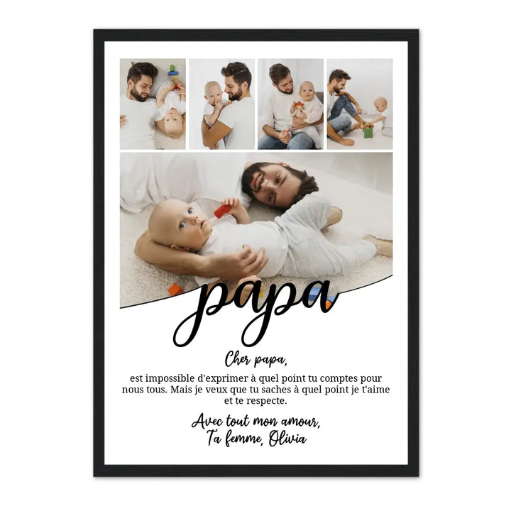 Message et photo personnalisés - Affiche Papa