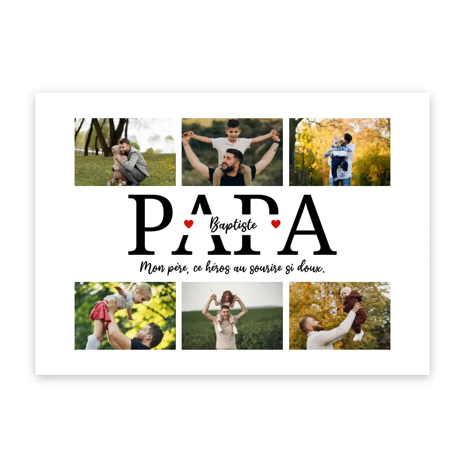 Papa et photos - Affiche Personnalisée