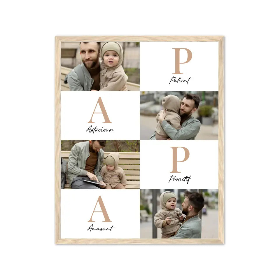 Papa Lettres - Affiche personnalisée