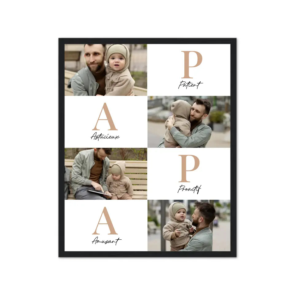 Papa Lettres - Affiche personnalisée