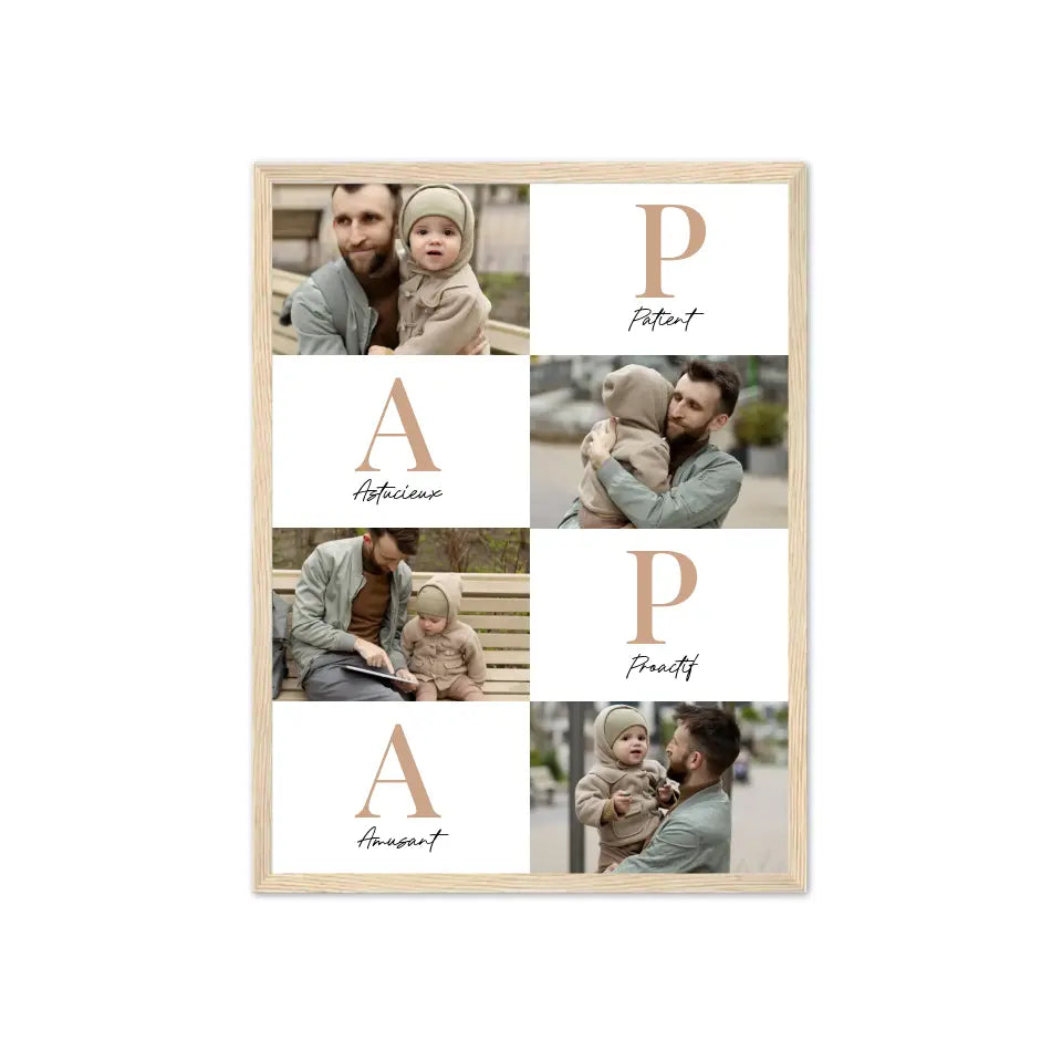 Papa Lettres - Affiche personnalisée