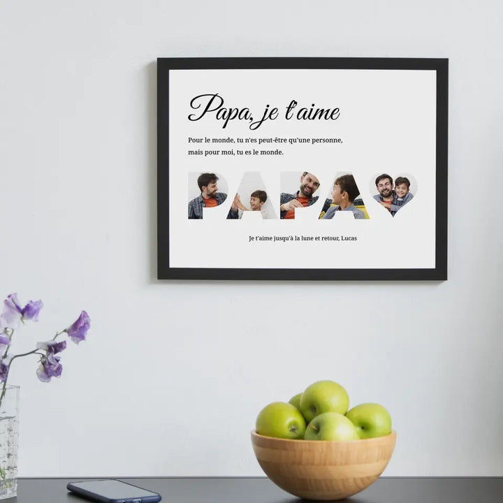 Papa je t'aime - Affiche personnalisée