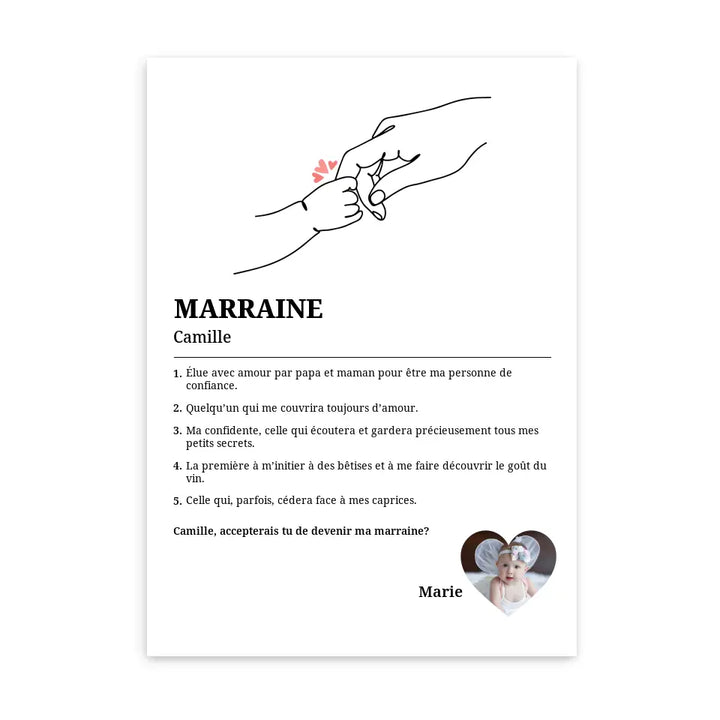 Marraine - Affiche Personnalisée