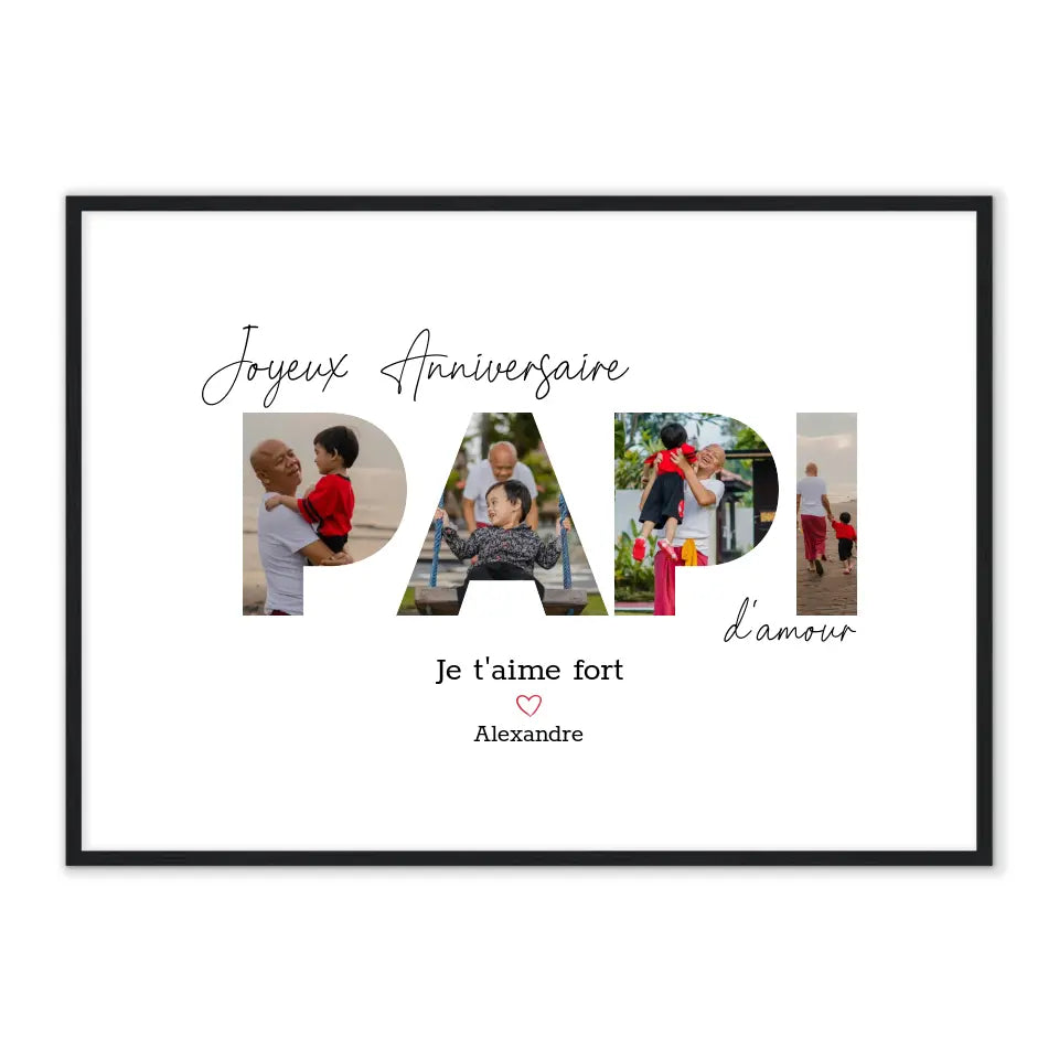 Joyeux Anniversaire Papi- Affiche Personnalisée