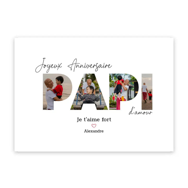 Joyeux Anniversaire Papi- Affiche Personnalisée