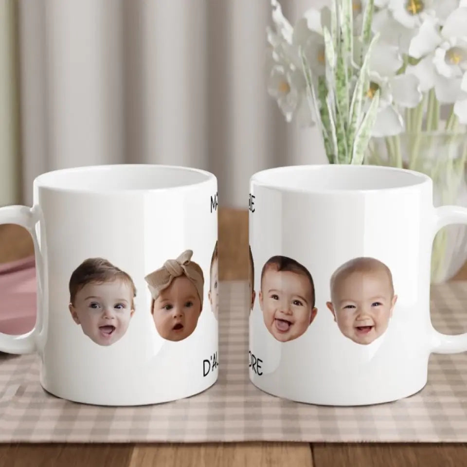 Visages - Mug céramique personnalisé