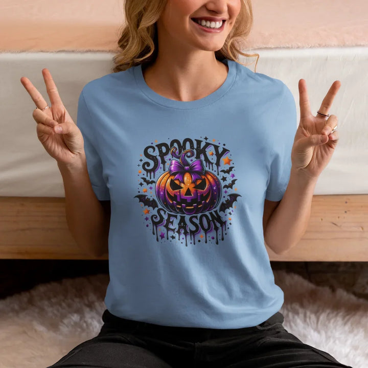 crewneck-tee-mockup-of-a-woman-making-peace-signs-with-her-hands-m37293