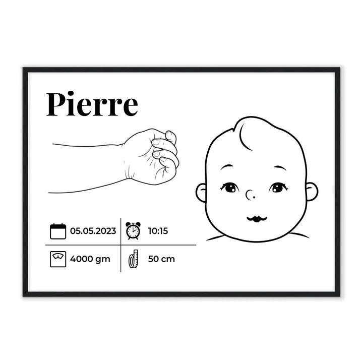 Détails de Naissance - Affiche Personnalisée