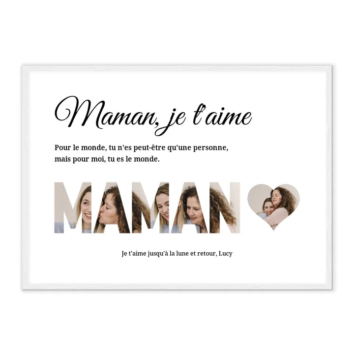 Maman je t'aime - Affiche personnalisée