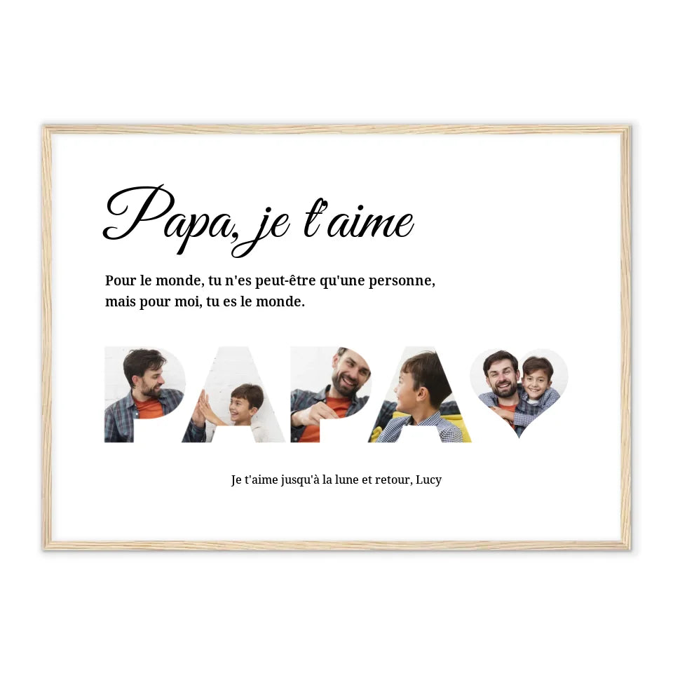 Papa je t'aime - Affiche personnalisée