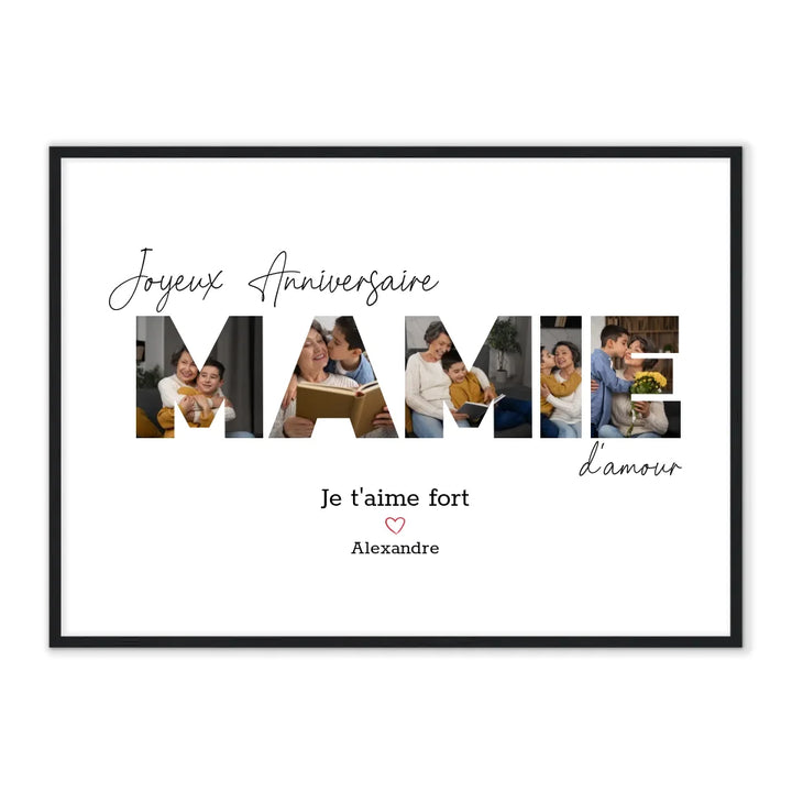 Joyeux Anniversaire Mamie - Affiche Personnalisée