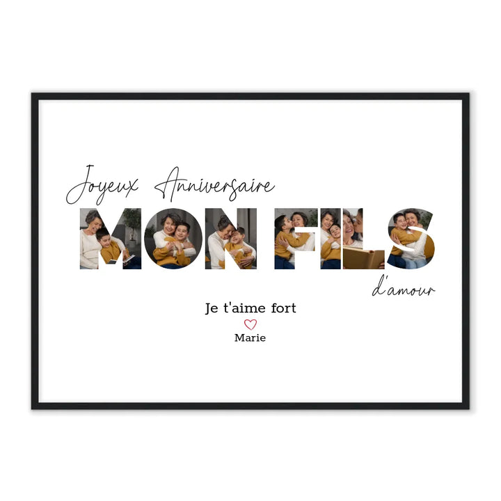 Joyeux Anniversaire Mon Fils - Affiche Personnalisée