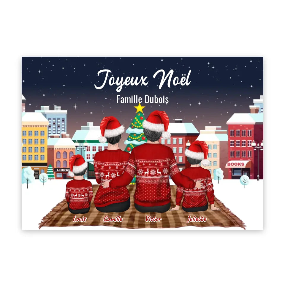 Joyeux Noël Famille - Affiche Personnalisée