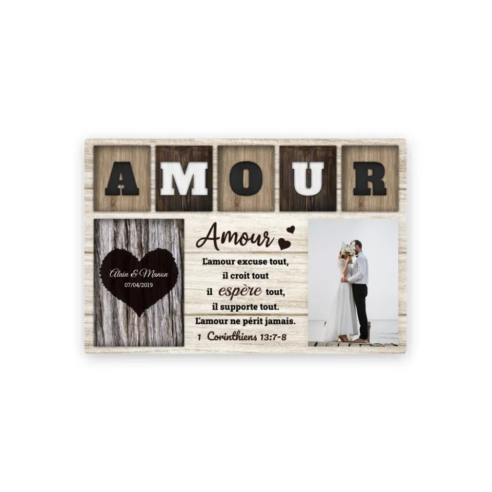 Amour & Photo - Toile personnalisée