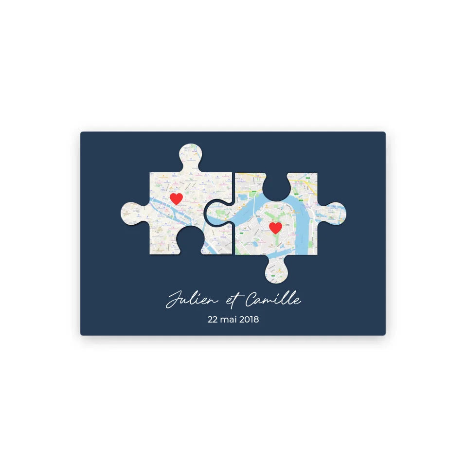 Carte puzzle - Toile personnalisée