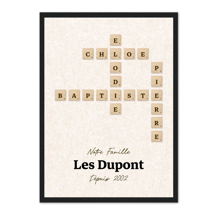 Famille Scrabble - Affiche personnalisée