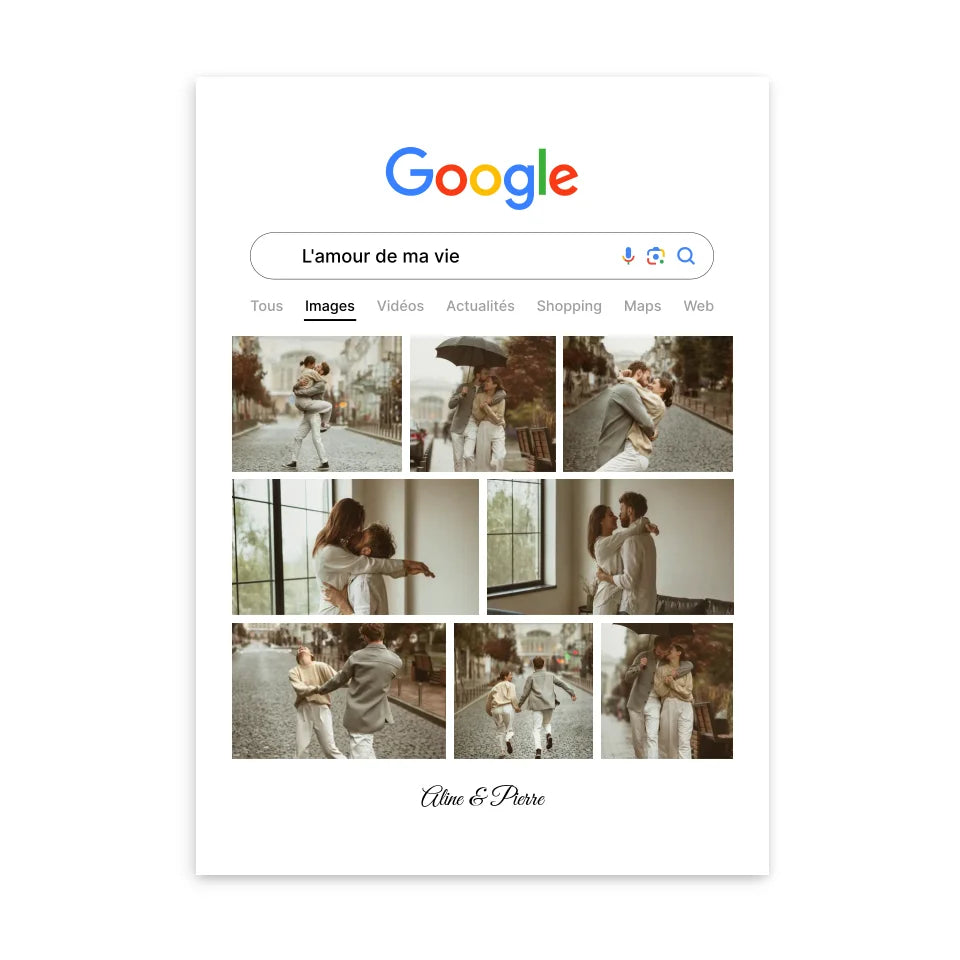 Google Ed. Amour - Affiche Personnalisée