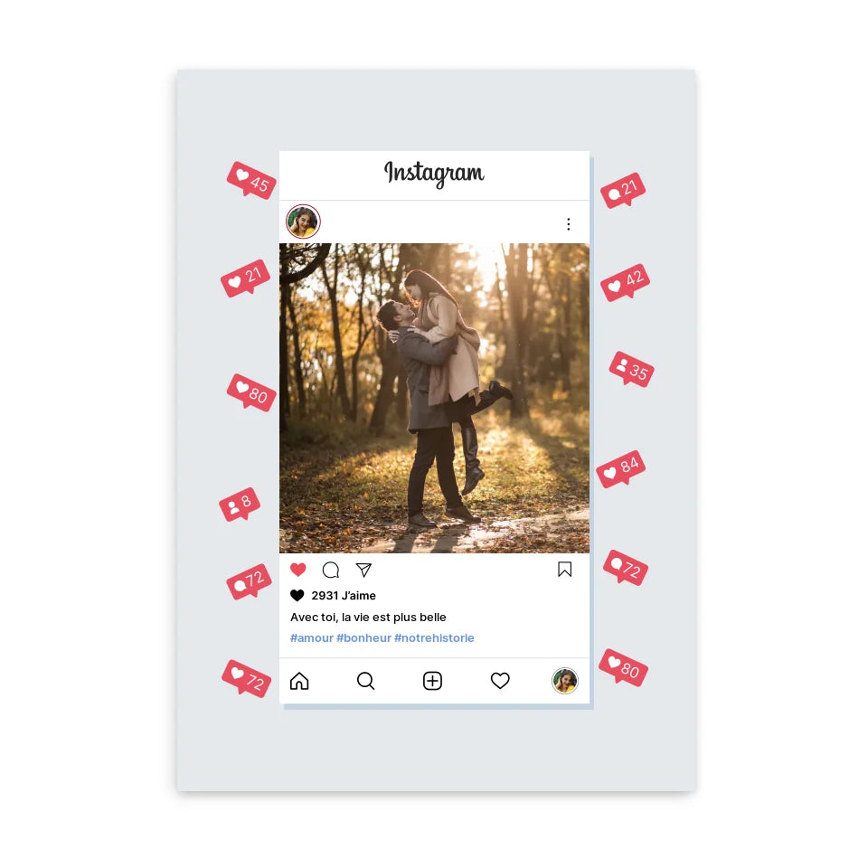 Instagram Couple - Affiche Personnalisée