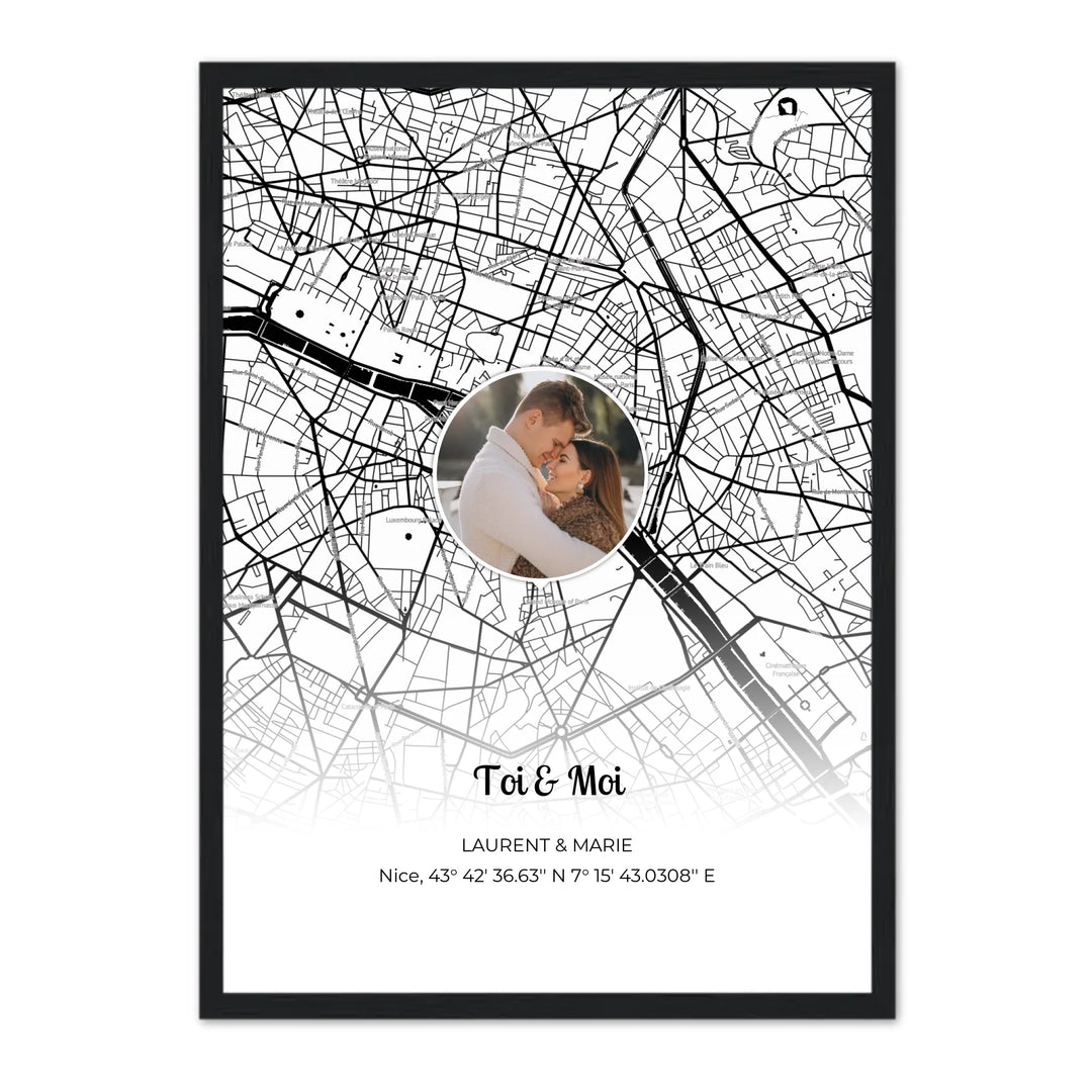 Carte + Photo - Affiche Personnalisée