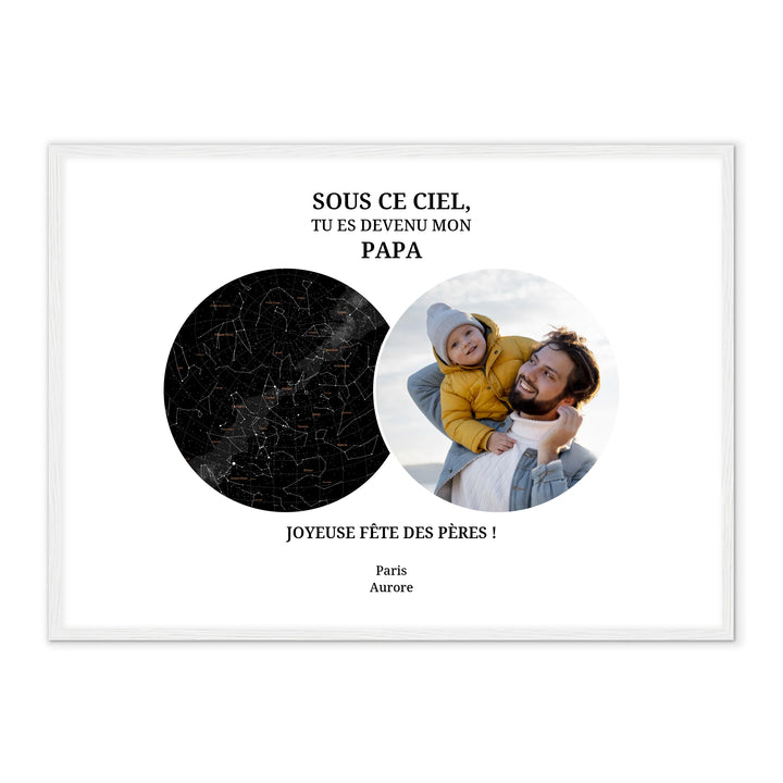 Carte céleste & photo - Affiche Papa