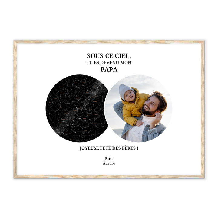Carte céleste & photo - Affiche Papa