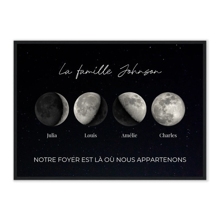 Phase lunaire famille - Affiche Personnalisée