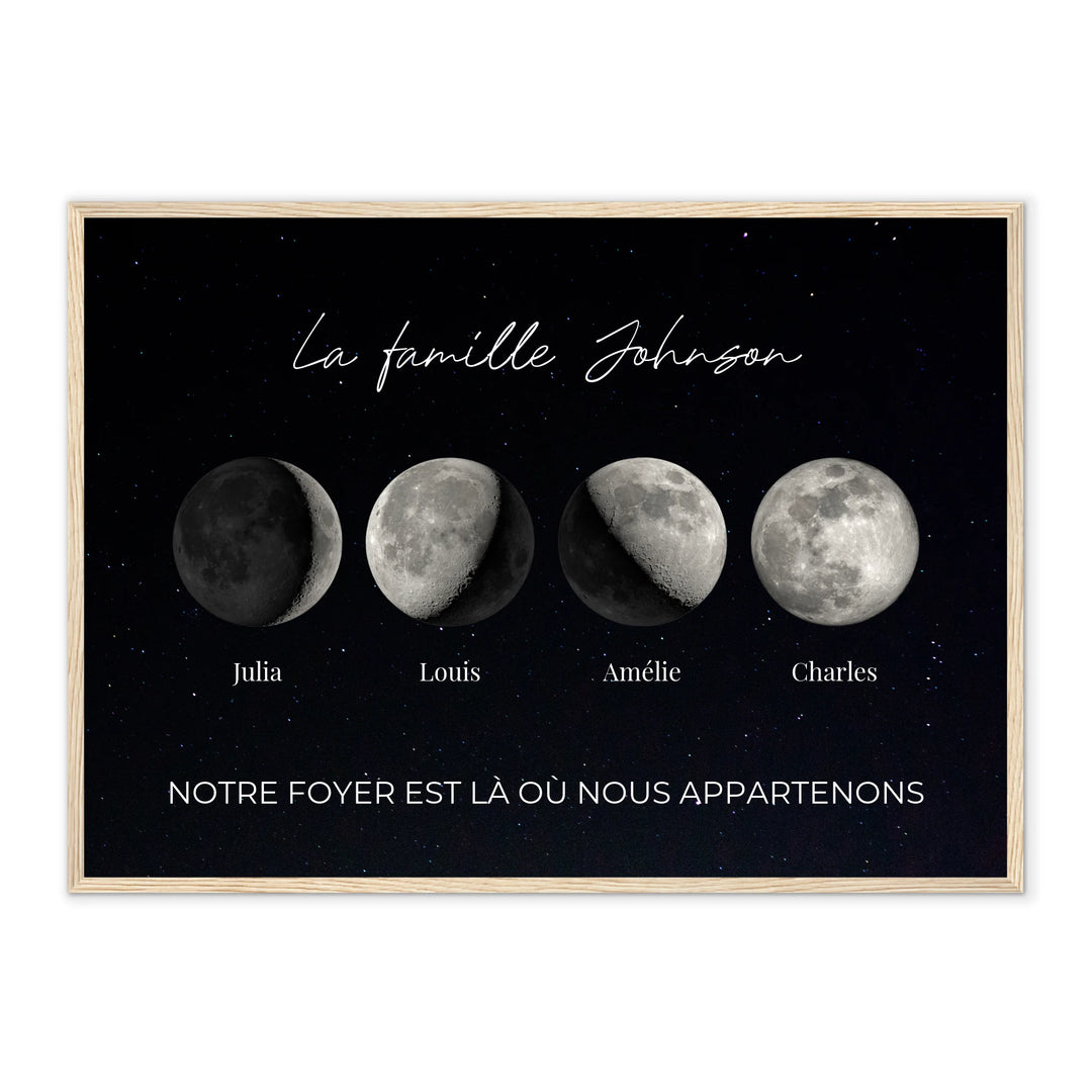 Phase lunaire famille - Affiche Personnalisée