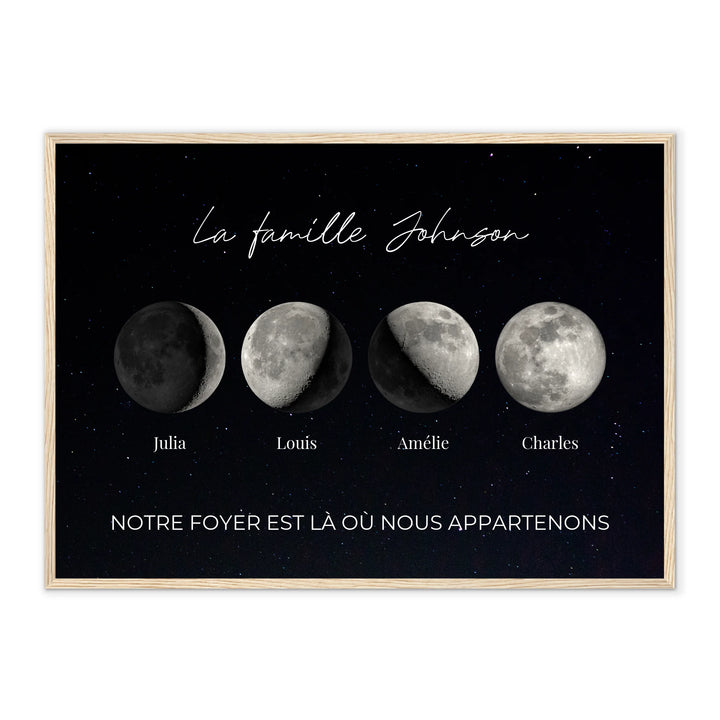 Phase lunaire famille - Affiche Personnalisée