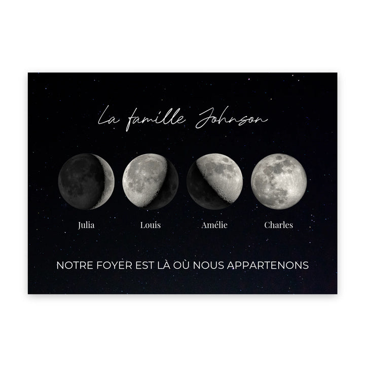 Phase lunaire famille - Affiche Personnalisée